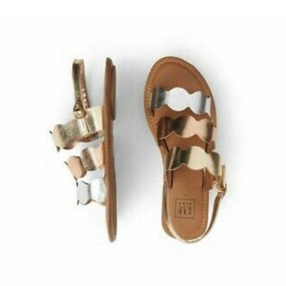 Gap Kids 3 tone metallic sandals - NEW - Picture 9 of 11